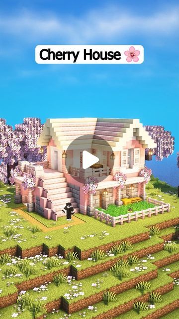 kwyseurr on Instagram: "Cherry Blossom Starter House 🌸

#reel #minecraft" Cherry House Minecraft, Cherry Blossom House Minecraft, Minecraft Cherry Blossom House, Cherry Blossom House, Minecraft Cherry Blossom, Minecraft Small House, Blossom House, Starter House, Starter Home