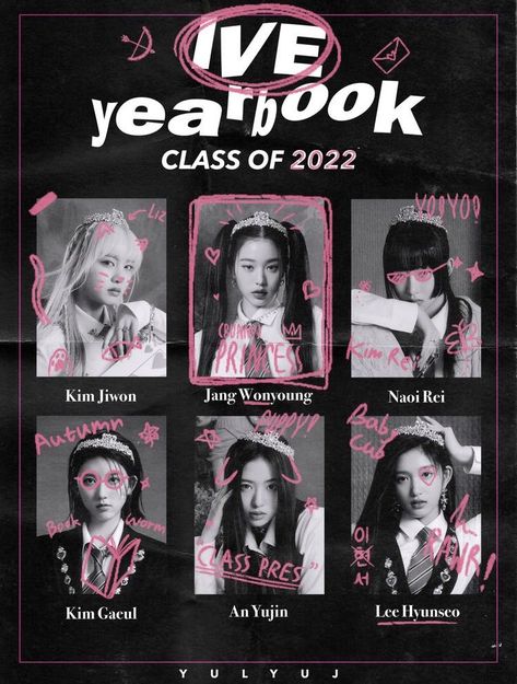 Y2k Poster Design Ideas, Y2k Website Template, Canva Y2k Poster, Kpop School Concept, Kpop Yearbook Edit Template, Y2k Layout, Yearbook Photoshoot, Yearbook Template, Yearbook Class