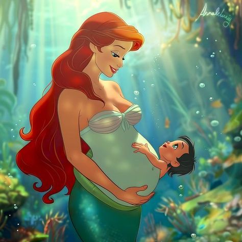 Anna Belenkiy Disney Princesses As Moms, Disney Parents, Pregnant Cartoon, Disney Maternity, Princess Images, Disney Princess Fan Art, Disney Channel Shows, Disney Animated Movies, Disney Princess Images