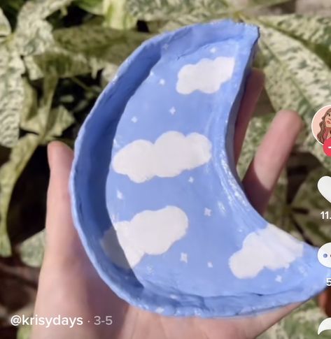 Clay Cloud, Cloud Tray, Diy Clay, Clay Projects, Sugar Cookie, Tray