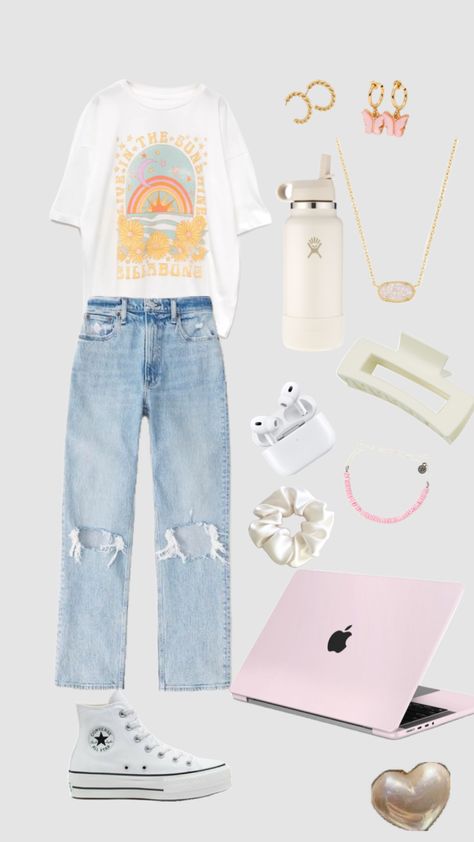 School Outfit Ideas, School Outfit, Back To School, Outfit Ideas, Sneakers, White