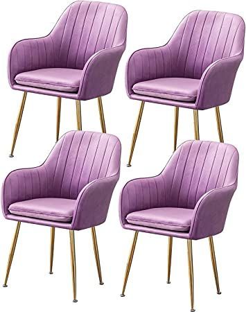 Purple Dining, Purple Dining Room, Purple Dining Chairs, Dining Chairs Set Of 4, Dining Room Colors, Living Room Lounge, Counter Chairs, Modern Accent Chair, Leisure Chair