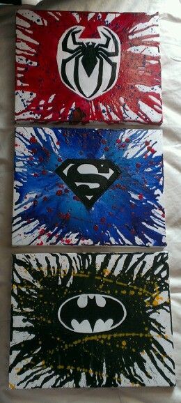 Diy With Kids, Crayon Art Diy, Hero Crafts, Crayon Crafts, Superhero Crafts, Super Hero Theme, Boyfriend Christmas, Christmas Paintings On Canvas, Canvas Diy