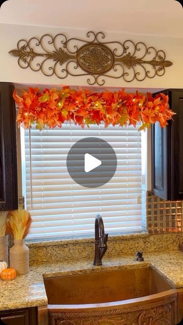 Tension Rod Garland Fall, Fall Pool Noodle Garland, Shower Curtain Rod Fall Garland, Fall Garland On Curtain Rod, Diy Fall Garland Using Pool Noodle, Pool Noodle Fall Decor, Pool Noodle Fall Garland, Pool Noodle Garland, Pinterest Fall Decor