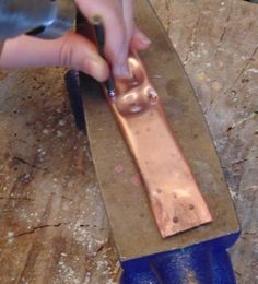 Picture of Add Texture Using Dapping Punches Copper Jewelry Tutorial, Copper Jewelry Diy, Handmade Copper Bracelet, Fold Forming, Black Smith, Copper Work, Metal Jewelry Making, Copper Crafts, Metal Forming