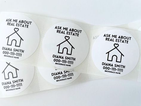 Realtor Stickers, Marketing Stickers, Realtor Marketing, Things To Remember, Circle Labels, Custom Sticker, Thermal Labels, Thermal Printer, Thank You Stickers