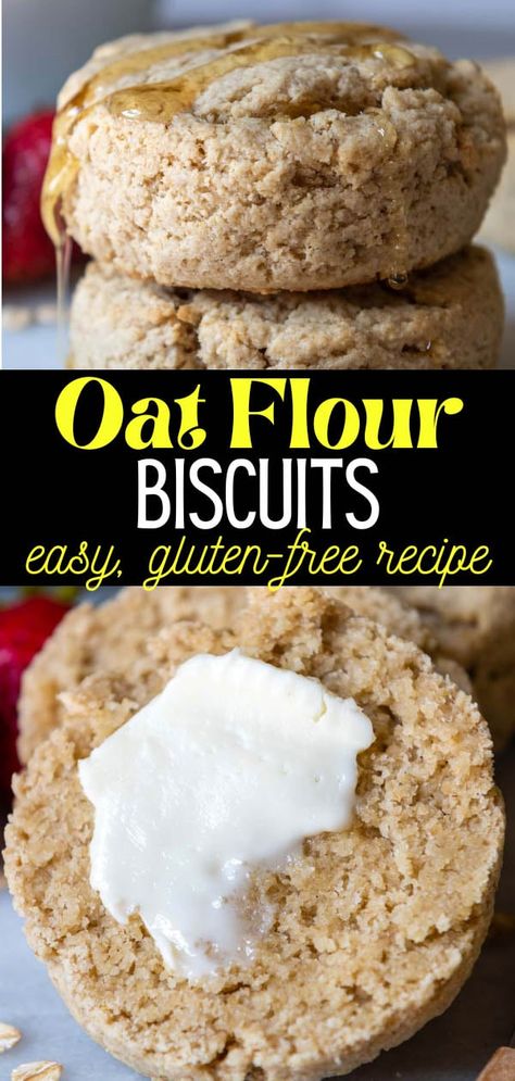 Fluffy Oat Flour Drop Biscuits (No Flour, Gluten-Free) Mama Gourmand, Oat Flour Biscuits, Mamagourmand Recipes, Homemade Drop Biscuits, Oat Biscuits, Gluten Bread, Oat Flour Recipes, Flour Biscuits, Baking Healthy