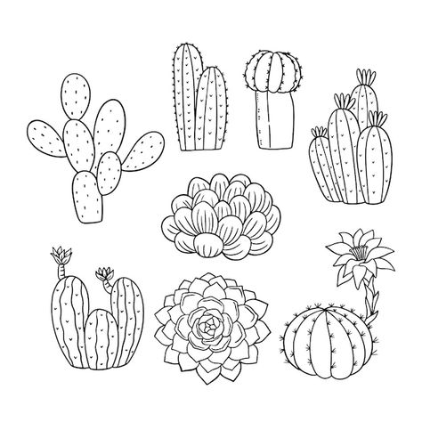 Cacti Drawing, Cactus Drawing, Cactus Pattern, Printable Coloring Pages, Printable Coloring, Stained Glass, Coloring Pages, Cactus, Bullet Journal