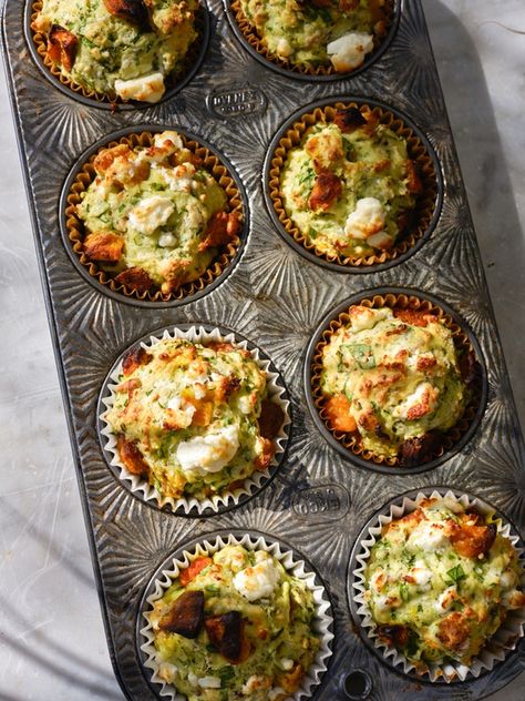 Seeded Pumpkin and Feta Muffins Pumpkin And Feta Muffins, Pumpkin And Feta, Vegetarian Pho, Savory Muffins, Stir Fry Noodles, Toasted Pine Nuts, Pastry Flour, Asiago, Spinach And Cheese