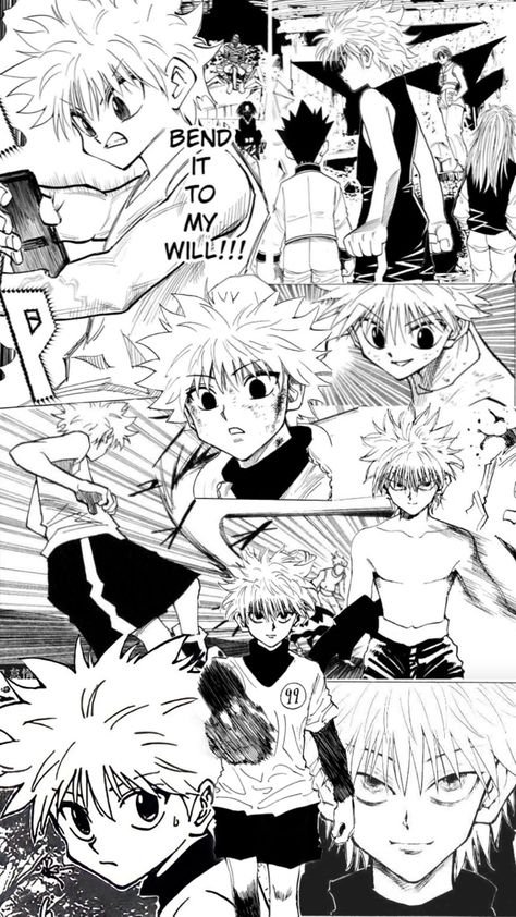 Killua Manga Wallpaper, Killua Background, Killua Manga, Killua Wallpaper, Anime Collage, Nuh Uh, Manga Wallpaper, Killua Zoldyck, Anime Backgrounds