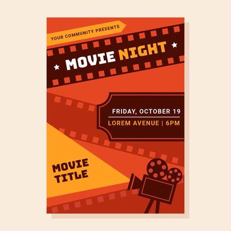 Movie Night Poster Movie Screening Poster, Movie Night Poster, Cinema Idea, Idea Logo, Night Bar, Festival Inspo, Movie Club, Graphic Design Infographic, Club Poster