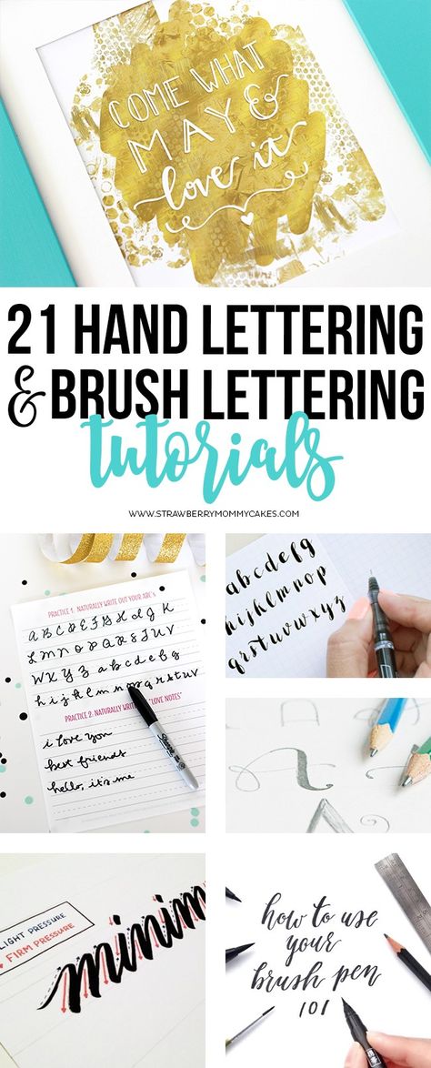 I've rounded up 21 of the best Hand Lettering and Brush Lettering Tutorials! You'll find everything you need to create your own Word Art! Brush Lettering Tutorial, Lettering For Beginners, Minimalist Bullet Journal, Draw 3d, Calligraphy Tutorial, 3d Lettering, Calligraphy For Beginners, Lettering Calligraphy, Hand Lettering Fonts