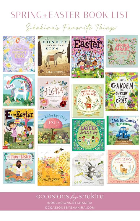 Easter Books For Toddlers, Spring Books For Kids, Spring Books For Preschool, Themed Bookshelves, Easter Books For Kids, Easter Book, Easter Books, Spring Books, About Jesus