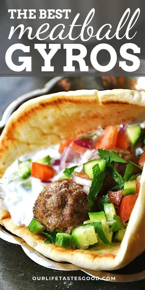 Traditional Gyro Recipe, Beef Gyro Recipe, Gyro Meatballs, Meatball Gyros, Gyro Meat Recipe, Mediterranean Meatballs, I Lost 100 Pounds, Beef Gyro, Greek Gyros