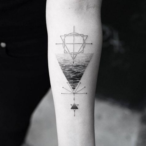 “calm as the sea” Calm Tattoo, Sacred Geometric Tattoo, Circular Tattoo, Underboob Tattoo Designs, Hipster Tattoo, Circle Tattoos, Epic Tattoo, Sun Tattoos, Waves Tattoo