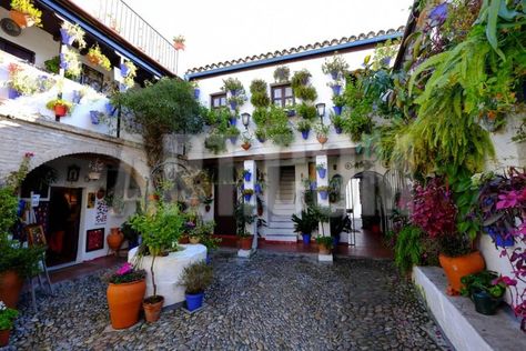 Courtyard Layout, Spanish Patio, House Corridor, Modern Hacienda, Patio Courtyard, Alhambra Palace, Andalucia Spain, Barcelona City, Hacienda Style