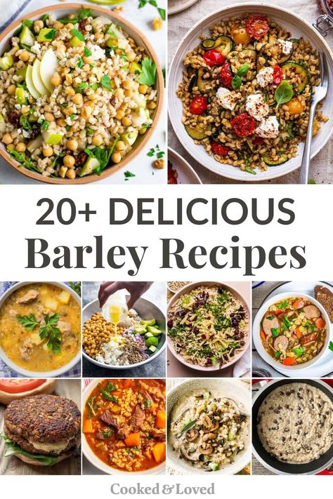 20 Barley Recipes (Soups, Salads & More) Recipes With Barley Dinners, Cooked Barley Recipes, Meals With Barley, Soup Recipes With Barley, Barley Pearl Recipes, Soup With Barley Recipes, Barley Bowl Recipe, Pearl Barley Recipes Healthy, Quick Barley Recipes