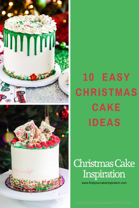 Check out these easy christmas cake ideas ranging from peppermint cake to gingerbread cake! Christmas Lights Cake Decoration, Winter Theme Cake Birthday, Cakes For December Birthdays, Easy Christmas Cake Decorating Ideas Fondant, 4 Inch Christmas Cake, Iced Christmas Cake, Hot Chocolate Cake Design, Holiday Cakes Christmas Easy Recipes, Easy Decorated Christmas Cakes