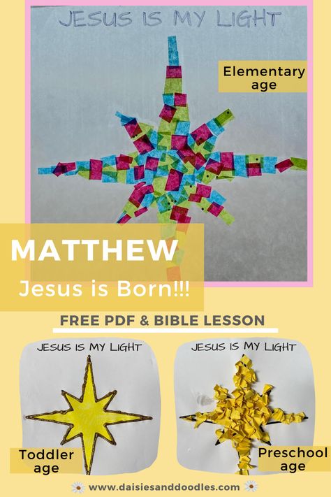 Listen to the true Bible story of the birth of Jesus and make one of these stars. Activities vary in difficulty based on child's age. Jesus Preschool Activities, Stars Activities, Jesus Preschool, Christian Christmas Crafts, Nativity Activity, Jesus Is Born, Christmas Sunday School, Jesus Crafts, Digging Deeper