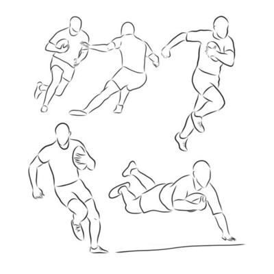 Rugby Players Action Outline 2063215 Vector Art at Vecteezy Rugby Drawing, Rugby Illustration, Rugby Tattoo, Rugby Scrum, Rugby Art, Rugby 7s, Rugby Design, Art Sport, Rugby Player