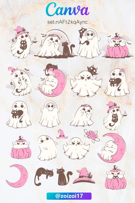 : Spooky images of ghosts and cats for your Halloween decorations, crafts, and#cutefonts #fontlove #typographytuesday #fontobsessed #fontcrush Cute Canva Elements Keyword, Cute Fonts To Write, Cute Fonts Alphabet Cursive, Cute Fonts Alphabet Bubble, Cute Fonts Alphabet Doodles, Fonts Alphabet Cursive, Cute Canva Elements, Halloween Decorations Crafts, Canva Sets