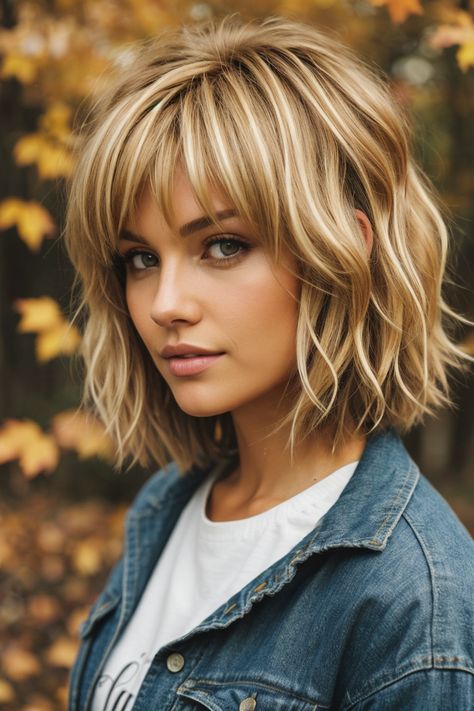 Top Fall Blonde Hair Color Trends for a Stunning Seasonal Look Short Blonde Fall Hair Color, Fall Blonde Hair Color Highlights, 2024 Fall Hair Colors Blonde, Blonde Highlights For Short Brown Hair, Long Bob With Lowlights, Hair Color Highlights For Blondes, Blond Light Brown Hair, Short Fall Hair Color Blonde, Med Brown Hair With Blonde Highlights