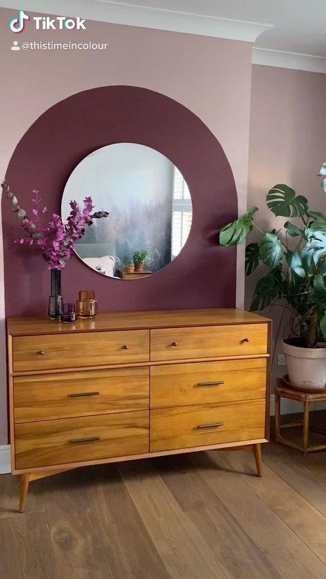 Painted Arch, Mid Century Bedroom, Painted Dresser, Cozy Room Decor, A Pencil, Cozy Room, House Inspo, Masking Tape, Future House