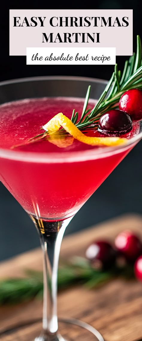 Image for Easy Christmas Martini The Making Of The Perfect Martini, Christmas Vodka Martini, Christmas Martini Holiday Drinks, Mistletoe Martini Recipe, Mistletoe Martini, Christmas Vodka, Holiday Martinis, Unsweetened Cranberry Juice, Clematis Varieties