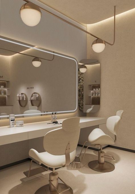 Makeup Studio Interior Design, Makeup Room Design, Makeup Studio Decor, Esthetician Room Decor, Spa Lounge, Spa Room Decor, Spa Interior Design, Beauty Salon Furniture, Hair Salon Interior