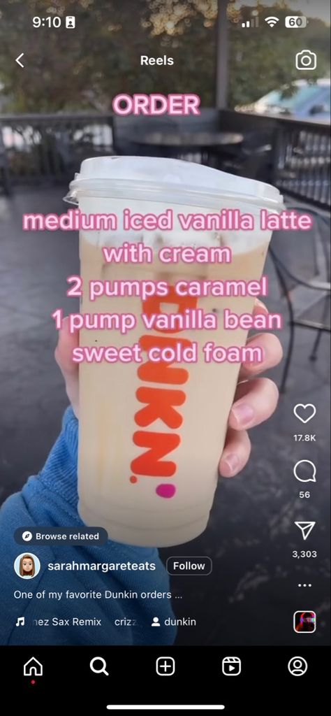 Good Drinks At Dunkin, What Drink To Get From Dunkin, Biggby Secret Drinks, Must Try Dunkin Drinks, Dunkin Sweet Drinks, Yummy Dunkin Iced Coffee Orders, Dunkin Iced Coffee Drinks, Non Coffee Dunkin Drinks, Drinks To Get From Dunkin