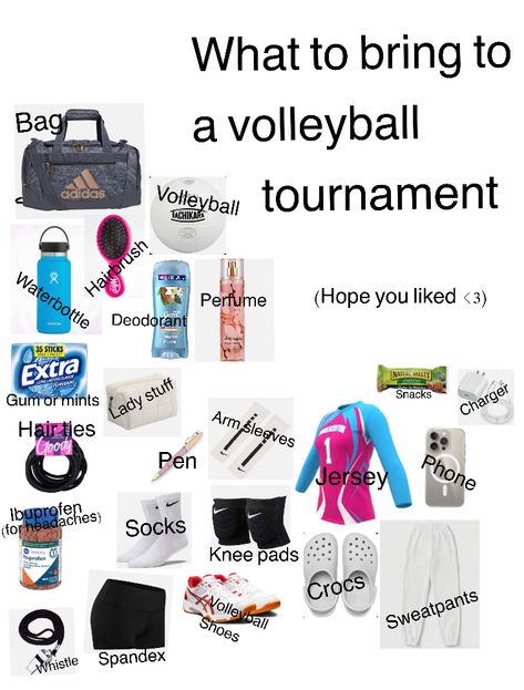 What to you bring to volleyball tournaments and what postition to you play? What To Pack In My Volleyball Bag, What To Bring To Your First Volleyball Tournament, What To Put In Your Volleyball Bag For Practice, What To Bring In Volleyball Bag, What To Bring To Volleyball Camp, What To Take To A Volleyball Tournament, Volleyball Tournament Packing List, Volleyball Packing List Tournament, Things To Bring To A Volleyball Tournament