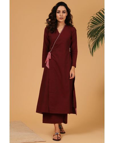 Shop from Indian Fashion Designer The Cotton Staple | The Secret Label Angrakha Kurta For Women, Angrakha Style Anarkali, The Secret Label, A Line Kurti, Festive Outfits, Angrakha Style, Kurta Patterns, Soft Dramatic, Latest Kurti