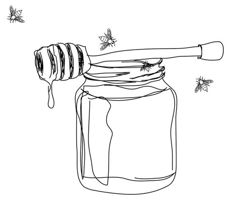 Honey Pot Tattoo, Milk And Honey Rupi Kaur, Pot Tattoo, Honey Illustration, Her Poetry, Honey Sticks, Rupi Kaur, Bee Tattoo, Poetry Collection