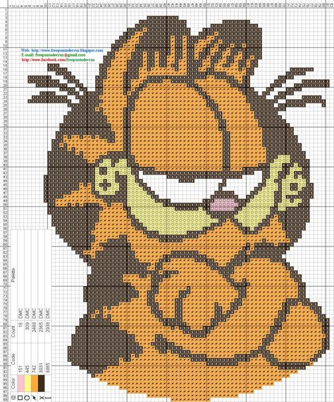 Cross-stitch Garfield...    https://www.facebook.com/bordarpontocruz Stitch Things, Crochet Panels, Crochet Graphs, Stitch Character, Stitch Cartoon, Disney Cross Stitch, Wayuu Bag, Beaded Cross Stitch, Cat Cross Stitch