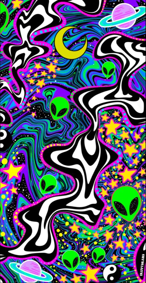 Alien Pattern Wallpaper, Physcadelic Wallpaper, Trippy Accent Wall, Trippy Galaxy Painting, Trippy Designs To Draw, Vibey Backgrounds Trippy, Psycodelic Aesthetic Wallpaper, Trippy Texture, Trippy Phone Wallpaper