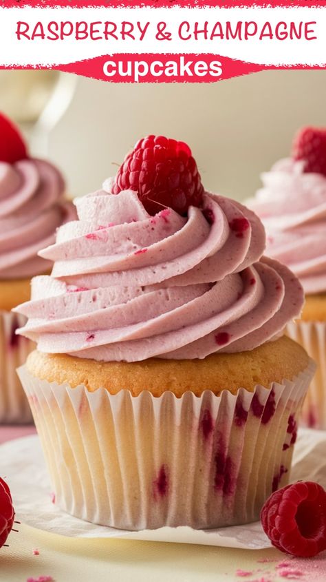 RASPBERRY & CHAMPAGNE CUPCAKE RECIPE🧁🍾 - Emma's Cake Studio Champagne Cupcake Recipes, White Cupcake Recipes, Pink Champagne Cupcakes, Raspberry Champagne, Fluffy Cupcakes, Peach Dump Cake, Cherry Dump Cake, Champagne Cupcakes, Dump Cake Pumpkin