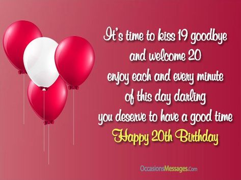 https://www.occasionsmessages.com/birthday/20th-birthday-wishes-messages Happy 20 Birthday Son, Happy 20 Birthday Quotes, 20th Birthday Wishes, Happy Birthday Sms, Birthday Wishes Sms, Birthday Wishes For Girlfriend, Birthday Wishes For Son, Wishes For Daughter, Happy 20th Birthday