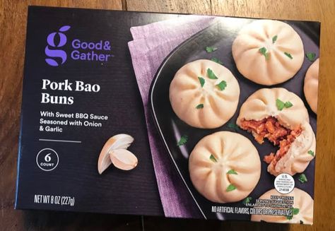 As you might be able to tell by now, the freezer section at Target should not be skipped. These buns cook up in the microwave (after just one minute!) and are deliciously plump. Good And Gather Target, Pork Bao Buns, Target Snacks, Pork Bao, Vegetable Cutlets, Target Food, Target Grocery, Frozen Food Packaging, Brand Food