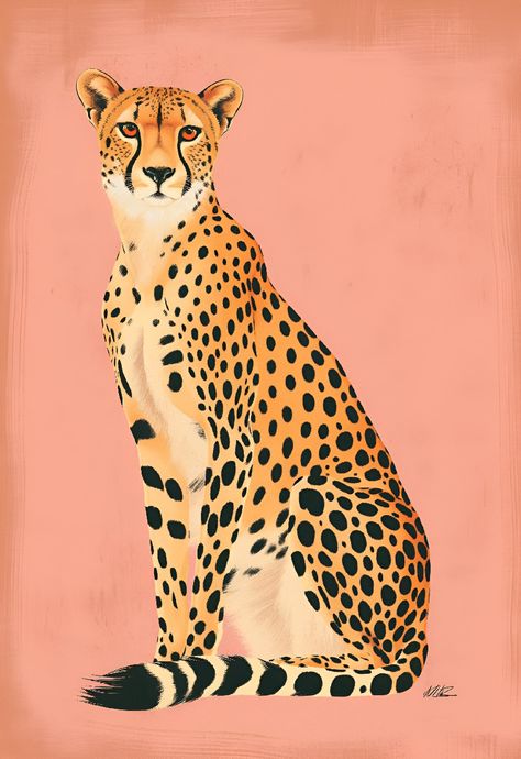 Dive into the minimalist elegance of this cheetah illustration, set against a soothing pink canvas. Its gaze captivates, inviting you into its serene world. Perfect for modern decor lovers, save & follow for more unique finds. Bring this majestic creature into your space. #ArtPrint #CheetahLove #MinimalistDecor #ModernArt #SaveAndFollow #ImagePrompt #AIimage Cheetah Art Print, Cheetah Photography, Cheetah Sitting, Cheetah Decor, Cheetah Painting, Cheetah Illustration, Abstract Cheetah, Leopard Illustration, Cheetah Drawing