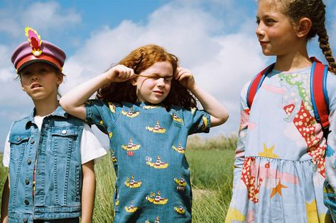 #StellaMcCartneyxTheBeatles for Stella Kids! - Stella McCartney Barbour Kids, Savile Row Tailoring, Stella Kids, Marching Band Uniforms, All Together Now, Knitted Cape, Study Style, Bold Stripes, Best Brands