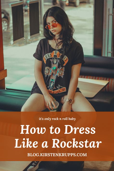 Rock And Roll Chic Outfits, 80s Fashion Rockstar, Concert Outfit Summer Rock, Summer Rockstar Outfits, Rock Outfit Ideas For Women, Rock And Roll Style Women, Rock N Roll Women Outfits, Rock And Roll Concert Outfit Summer, How To Dress Like A Rock Star