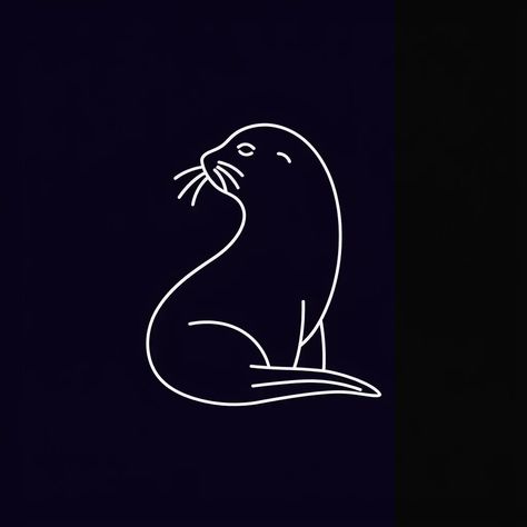 Full Color Image in ai-img-gen.com 🔸 minimal abstracted line art of a seal, flat design, minimalist, reduced, vector logo --ar 1:1 --styl... 🔸 From Midjourney AI Image Seal Line Drawing, Stylized Drawing, Simple Line Drawing, Simple Line Drawings, A Seal, Line Art Design, Color Image, Design Minimalist, Dark Blue Background