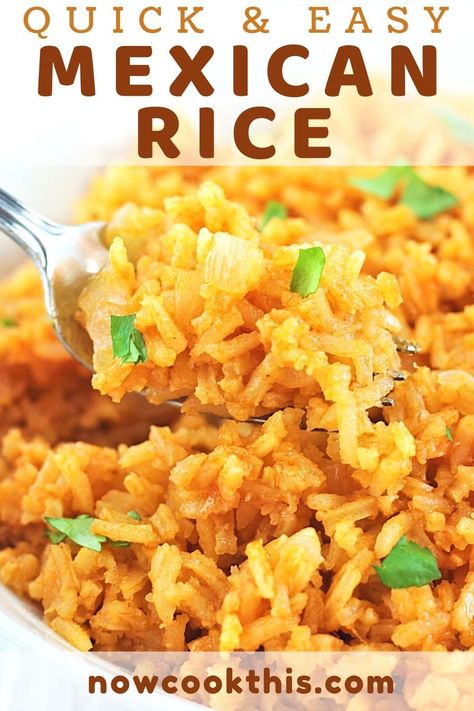 This homemade Quick and Easy Mexican Rice is the perfect side dish to go with all of your Mexican and Tex-Mex meals. It's made with just a few basic pantry ingredients and is just as good (if not better!) than the rice you get at your favorite restaurant. Get the recipe and learn how to make it! #mexicanrice #mexican #rice #sidedish Pressure Cooker Mexican Rice, Mexican Rice Tomato Paste, Mexican Rice With Tomato Paste, Mexican Dirty Rice Recipe, Traditional Mexican Rice, The Best Mexican Rice, Best Mexican Rice, Mexican Rice Dishes, Easy Mexican Rice