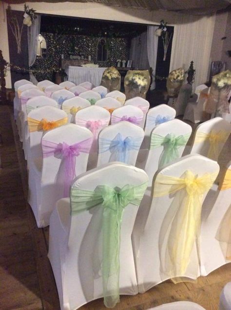 Rainbow Theme Wedding Ideas, Pastel Color Wedding Theme Bridesmaid Dresses, Pastel Rainbow Wedding Decorations, Soft Rainbow Wedding, Pastel Wedding Veil, Rainbow Pastel Wedding Theme, Pastel Wedding Theme Decoration, Pastel Color Wedding Theme, Multicoloured Wedding