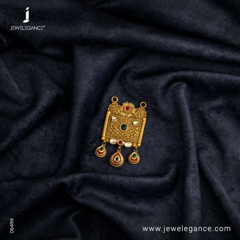 22k Antique Pendants (14.34 gms) - Jadtar Jewellery for Women by Jewelegance (JGS-2206-06499) #myjewelegance #mangalsutra #pendant #buyjewellery #jewelleryaddict Antique Pendants Gold Indian, Mangalsutra Pendant Designs Gold, Gold Ornaments Design, Antique Mangalsutra, South Jewellery, Nose Ring Sizes, Mangalsutra Pendant, Jewelry Anklets, Jewellery Traditional