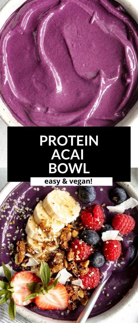 Best Smoothie Bowl Recipe, Acai Bowl Recipes Healthy, Greek Yogurt Protein Powder, Protein Smoothie Bowl Recipe, Yogurt Protein Powder, Acai Bowl Recipe Easy, Acai Recipes, Smoothie Bowls Recipe Easy, Bowl Recipes Easy