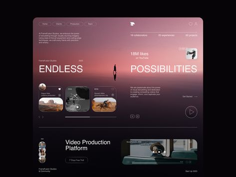 Video Production Agency Website by Awsmd on Dribbble Website Design Mobile, Flow Chart Design, Unique Website Design, Agency Website Design, Modern Website Design, Shopify Website Design, Agency Website, Website Illustration, Website Design Layout