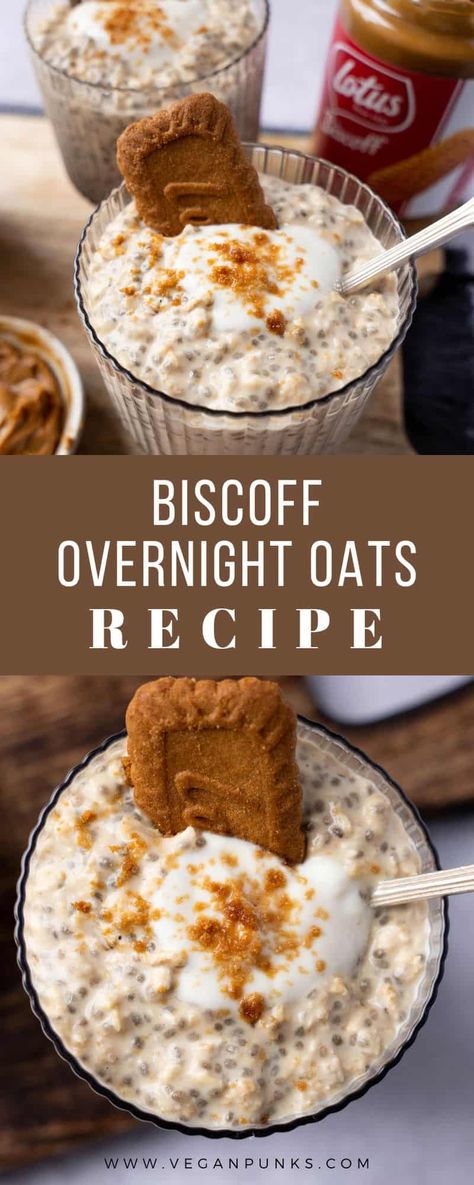 Biscoff Overnight Oats, Overnight Oats Recipe Easy, Best Overnight Oats Recipe, Oat Recipes Healthy, Overnight Oats Recipe Healthy, Sports Nutritionist, Unique Recipe, Lost 100 Pounds, Cookie Butter