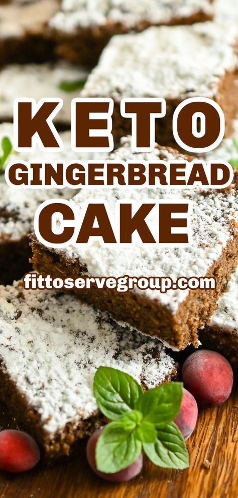 This delicious keto gingerbread cake is a keto snack cake that has all warm spices we can't get enough of during the fall and winter months. It's perfect as a quick breakfast, snack, or keto dessert. Gluten-free gingerbread cake | sugar-free gingerbread cake Low Carb Gingerbread Cake, Christmas Olympics, Gluten Free Gingerbread Cake, Keto Mousse, Keto Gingerbread, Low Carb Gingerbread, Christmas Keto, Gingerbread Cake Recipe, Healthy Cakes