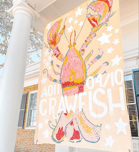 Sorority Signs, Sorority Pins, Sorority Themes, Philanthropy Events, Sorority Banner, Grad Party Decorations, Birthday Banner Design, Crawfish Boil, Banner Letters